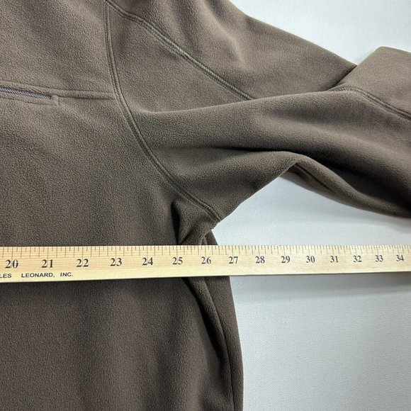 L.L. Bean Men's Size 2XL Pullover Sweater Quarter Zip Fleece Polyester Brown - Picture 6 of 8